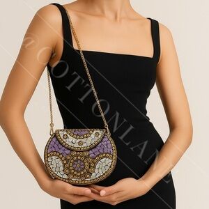 Ramla Beverly Hills Hand-Crafted Bag in Purple